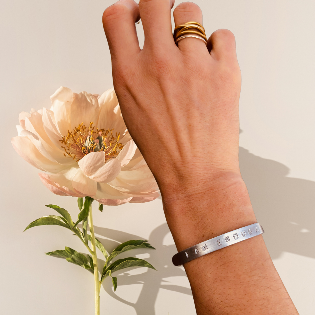 Aluminium Bangles with Inspirational Quote