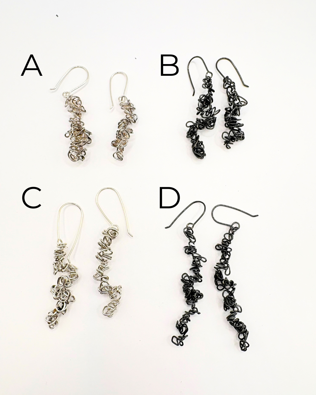 Cloud silver drop earrings