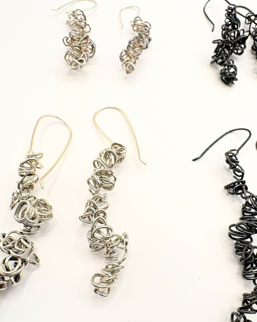 Cloud silver drop earrings
