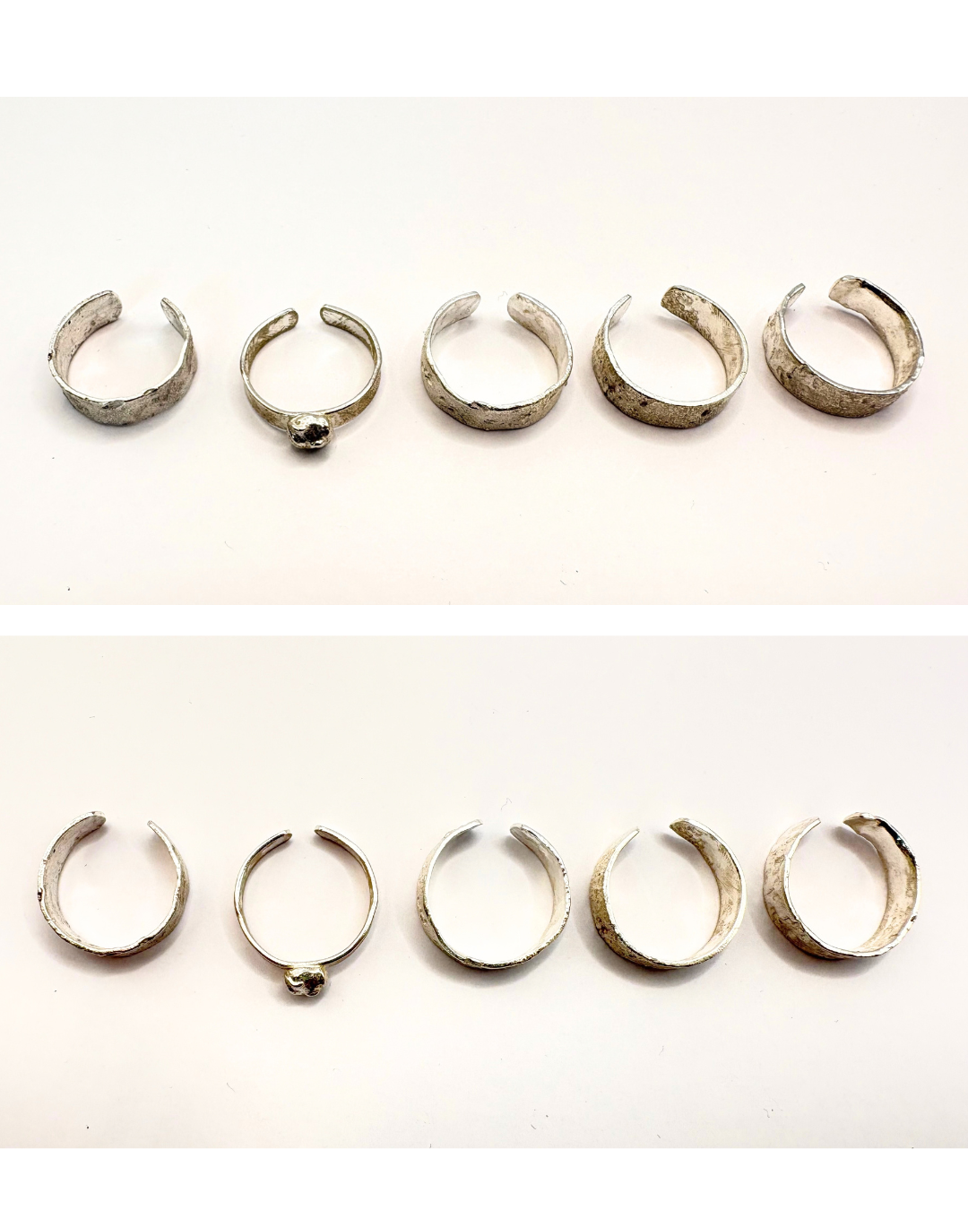 Adjustable silver rings