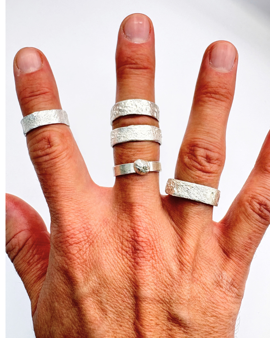 Adjustable silver rings