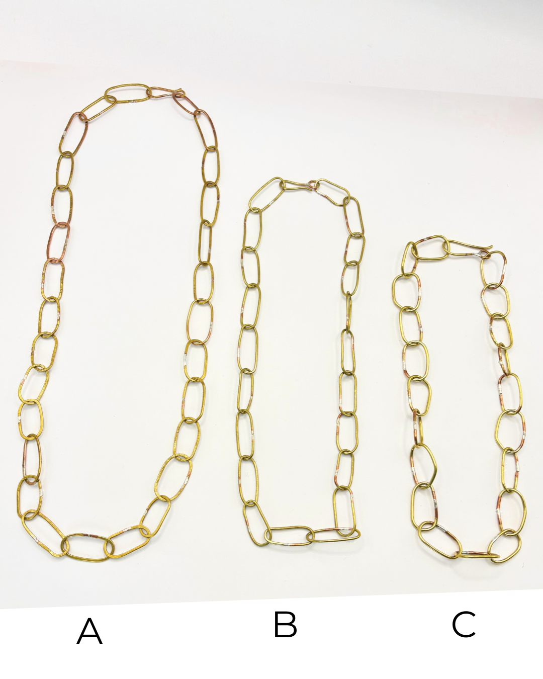 Brass link necklace