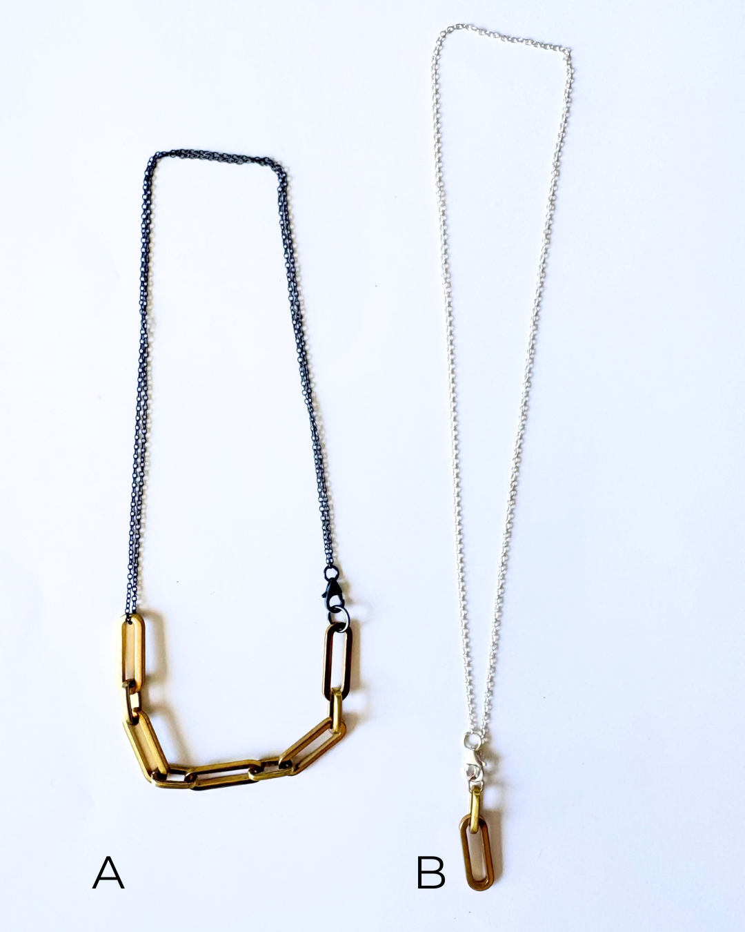 Silver and brass necklace