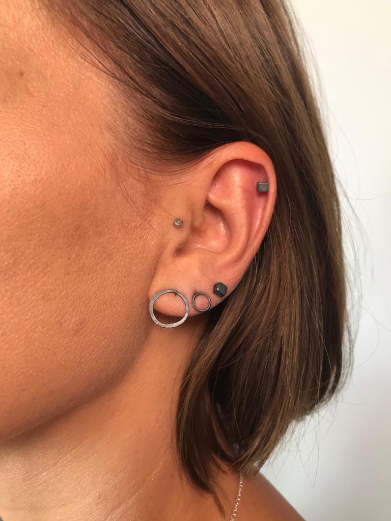 Mismatched Mini Silver Stud Earrings