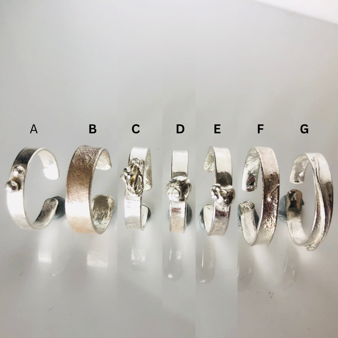 Adjustable Textured Silver Rings – Limited Edition