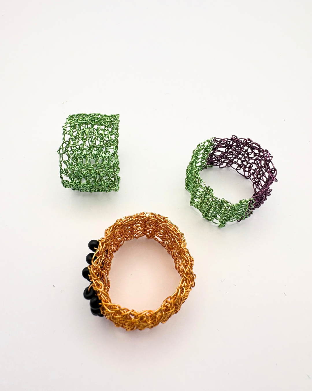 Crocheted wire rings