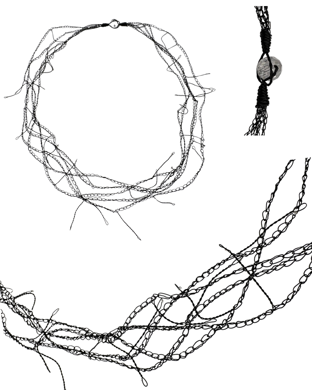 Crocheted wire jewellery