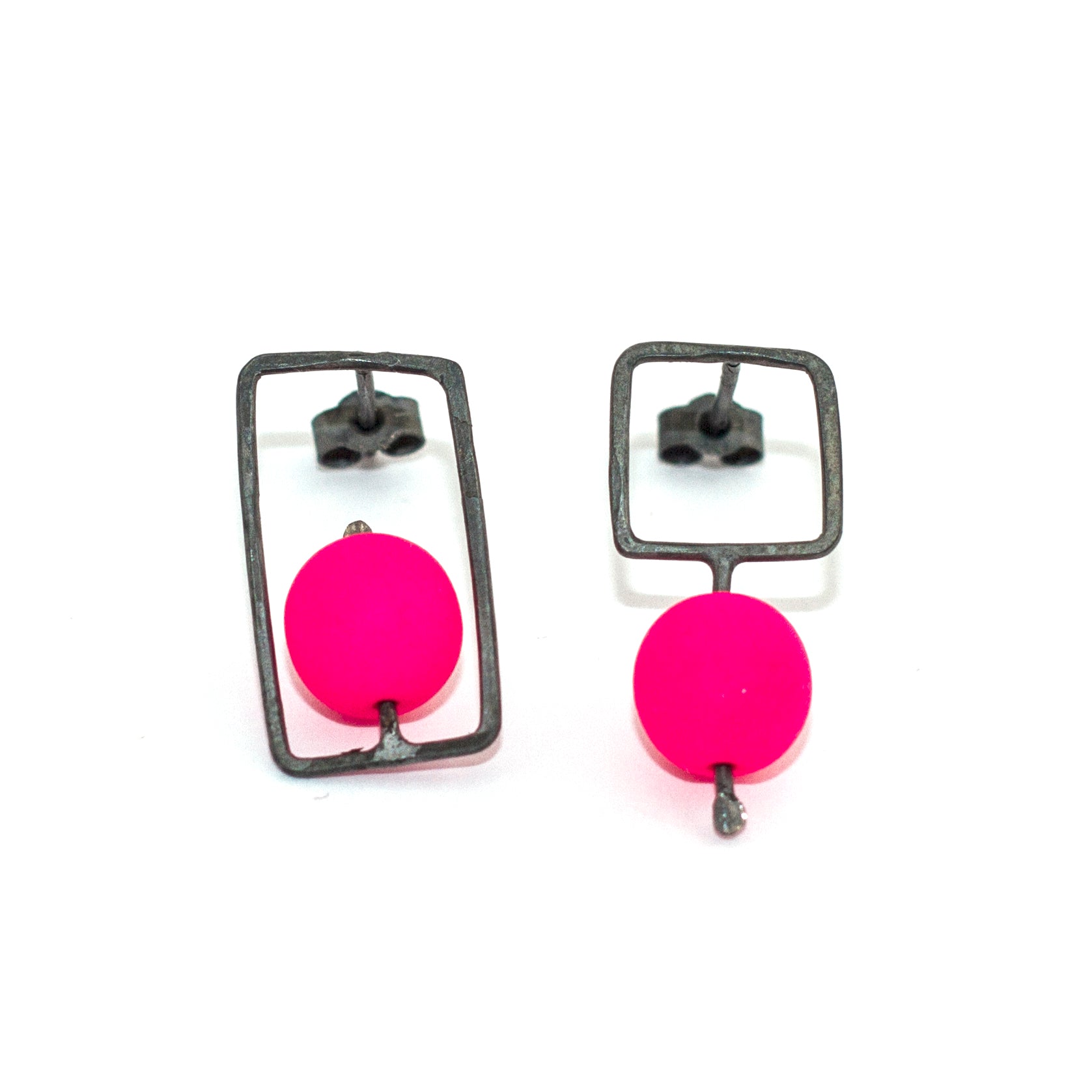 Mismatched Silver Stud Earrings