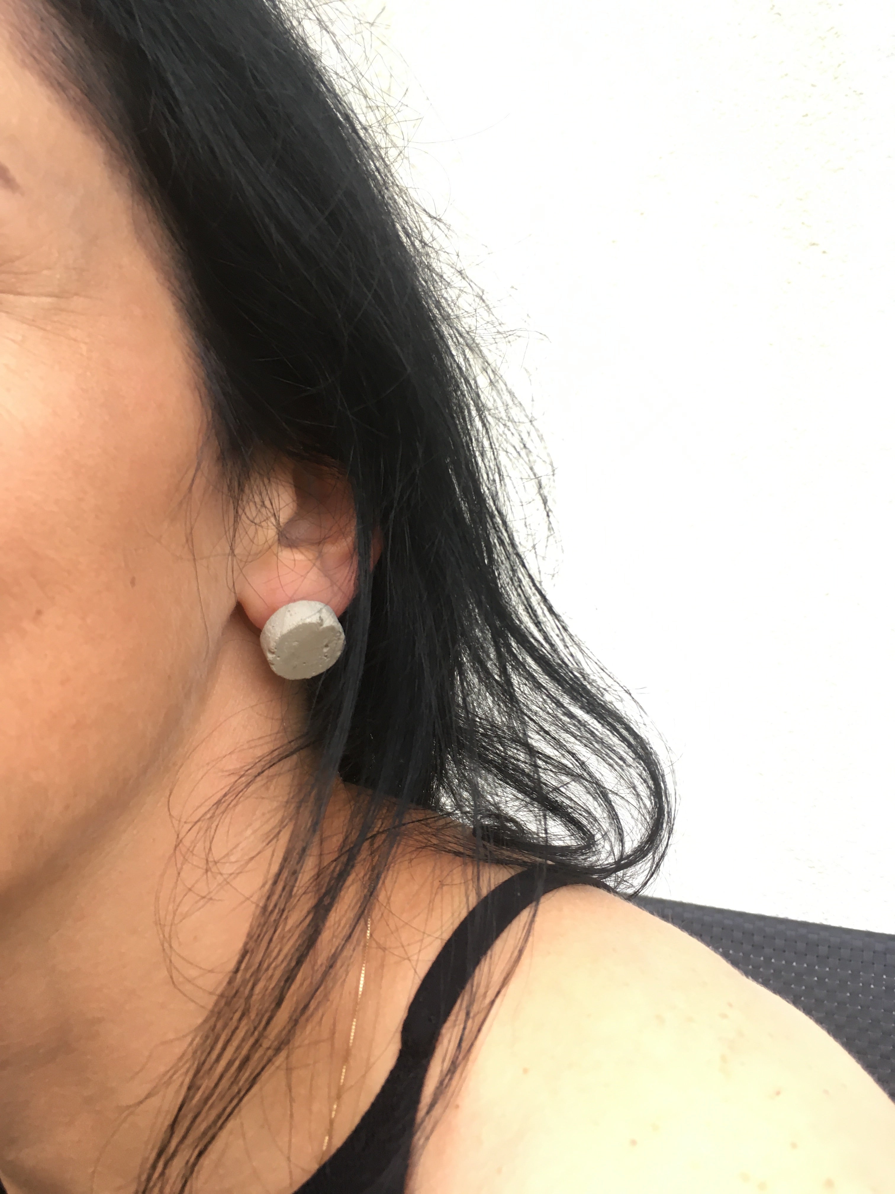 Mismatched Concrete Silver Studs