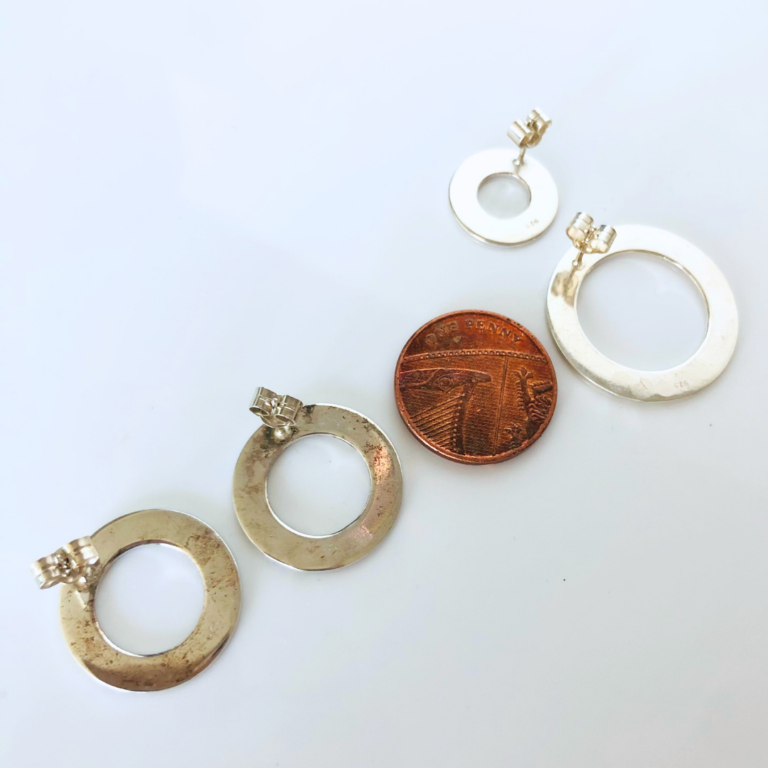 Silver Stud Earrings – Hand-Stamped