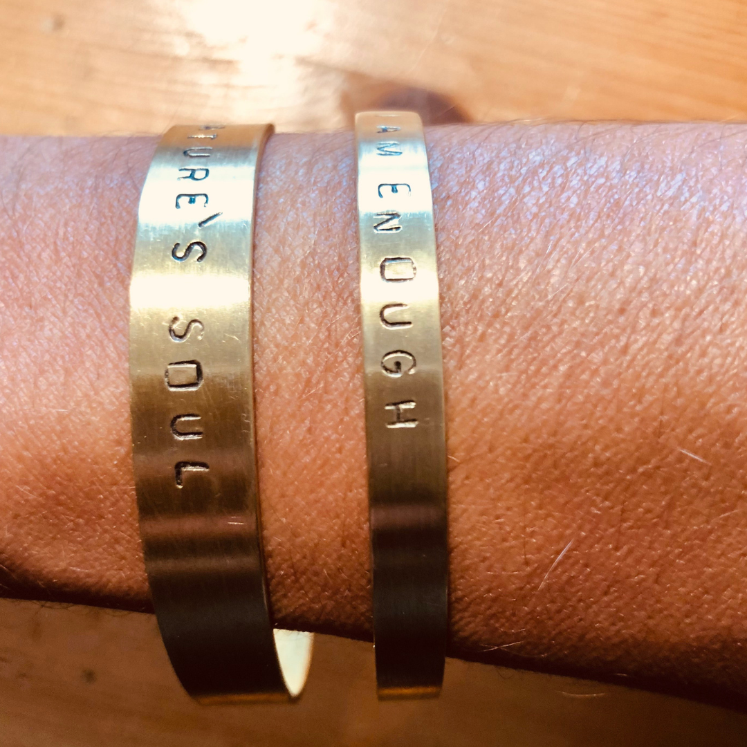 Personalised Hand Stamped Cuff Bangle