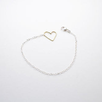 Handcrafted Mixed Metal Heart Bracelet