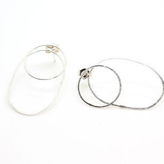 Silver ear jacket earrings