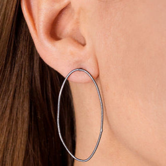 Large Silver Stud Earrings