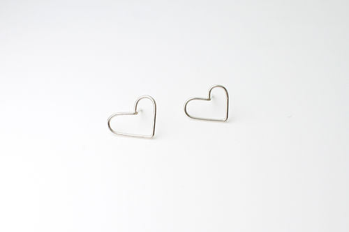 Minimalist Handcrafted Heart Stud Earrings