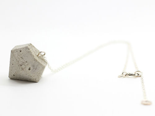 Minimalistic Handcrafted Concrete Diamond Pendant