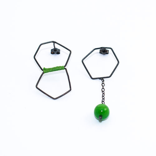 Mismatched Silver Statement Drop Earrings