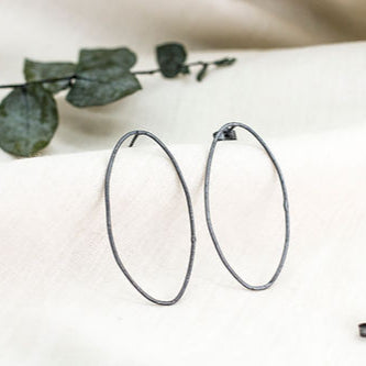 Large Silver Stud Earrings