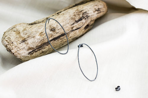 Large Silver Stud Earrings