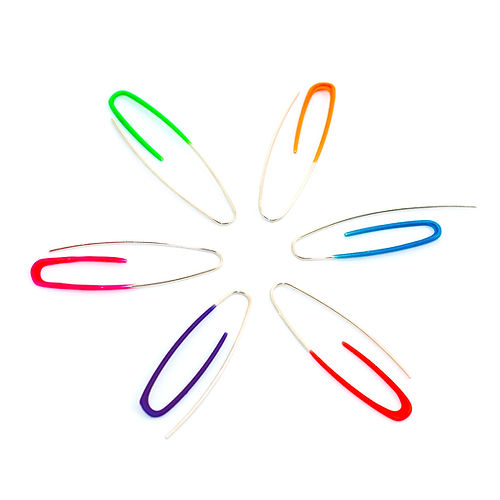 Paper Clip Ear Threader with Colour Rubber