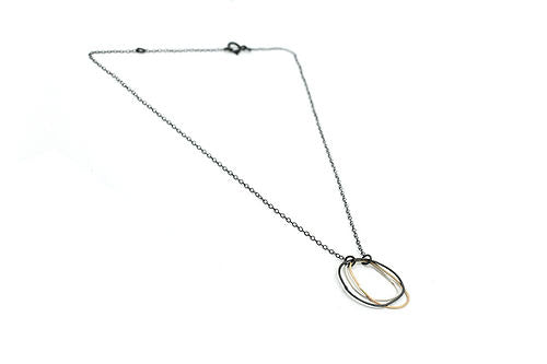 Three-Circle Mixed Metal Pendant Necklace