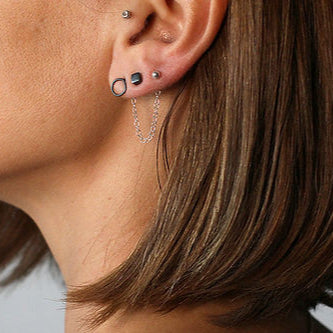 Mini Silver Cube Studs