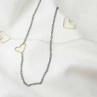 Handcrafted Mixed Metal Heart Bracelet