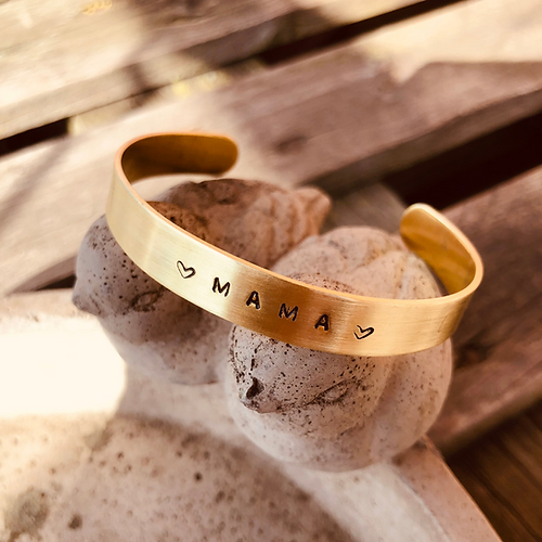 Personalised Hand Stamped Cuff Bangle