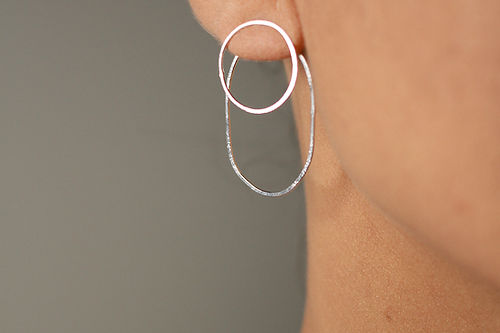 Silver ear jacket earrings