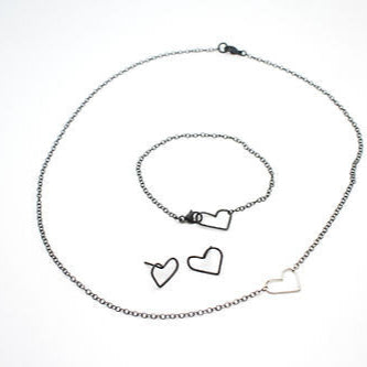 Handcrafted Mixed Metal Heart Bracelet