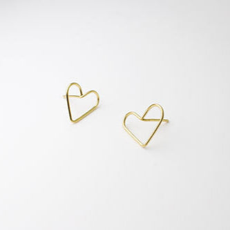 Minimalist Handcrafted Heart Stud Earrings