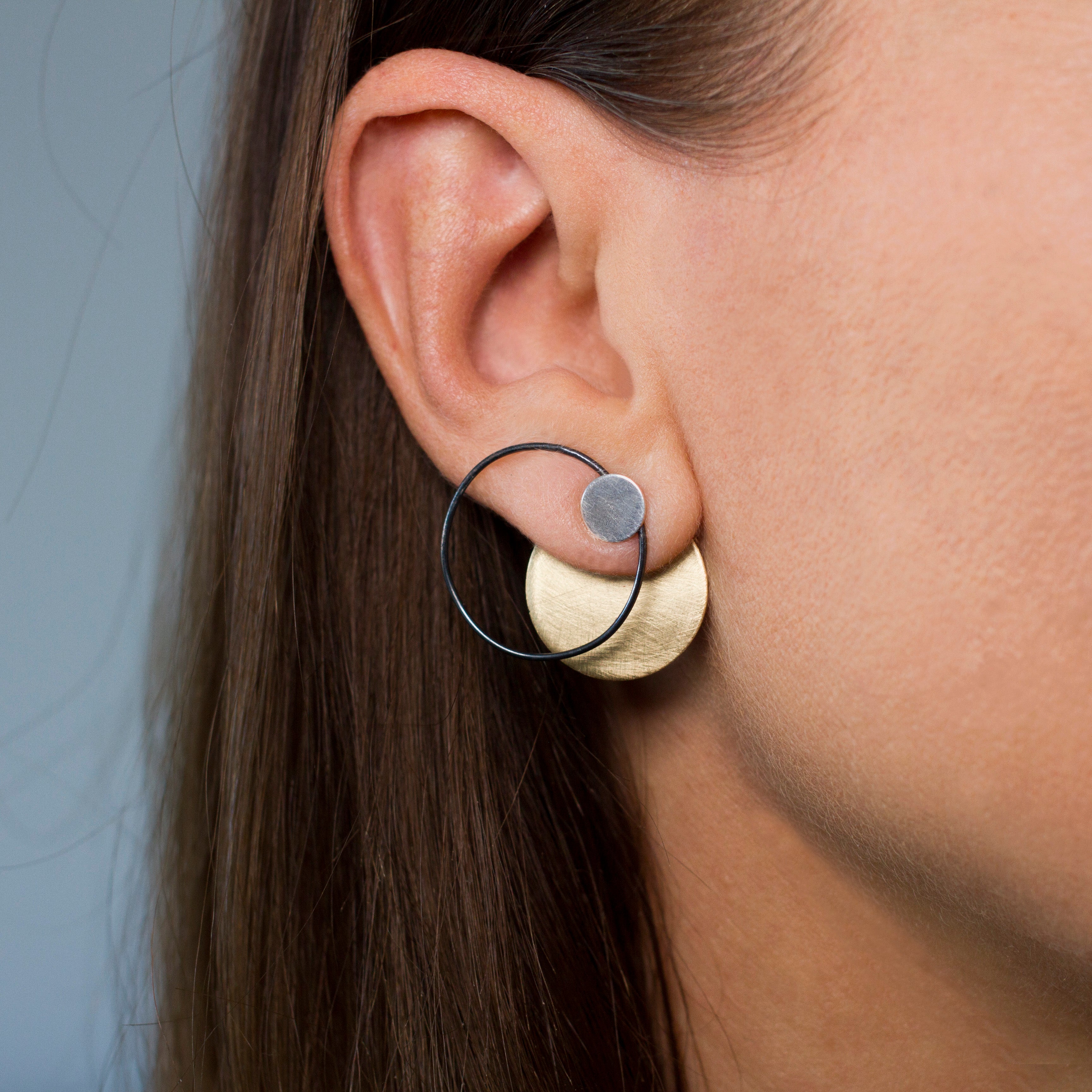 Silver Ear Jacket Earrings