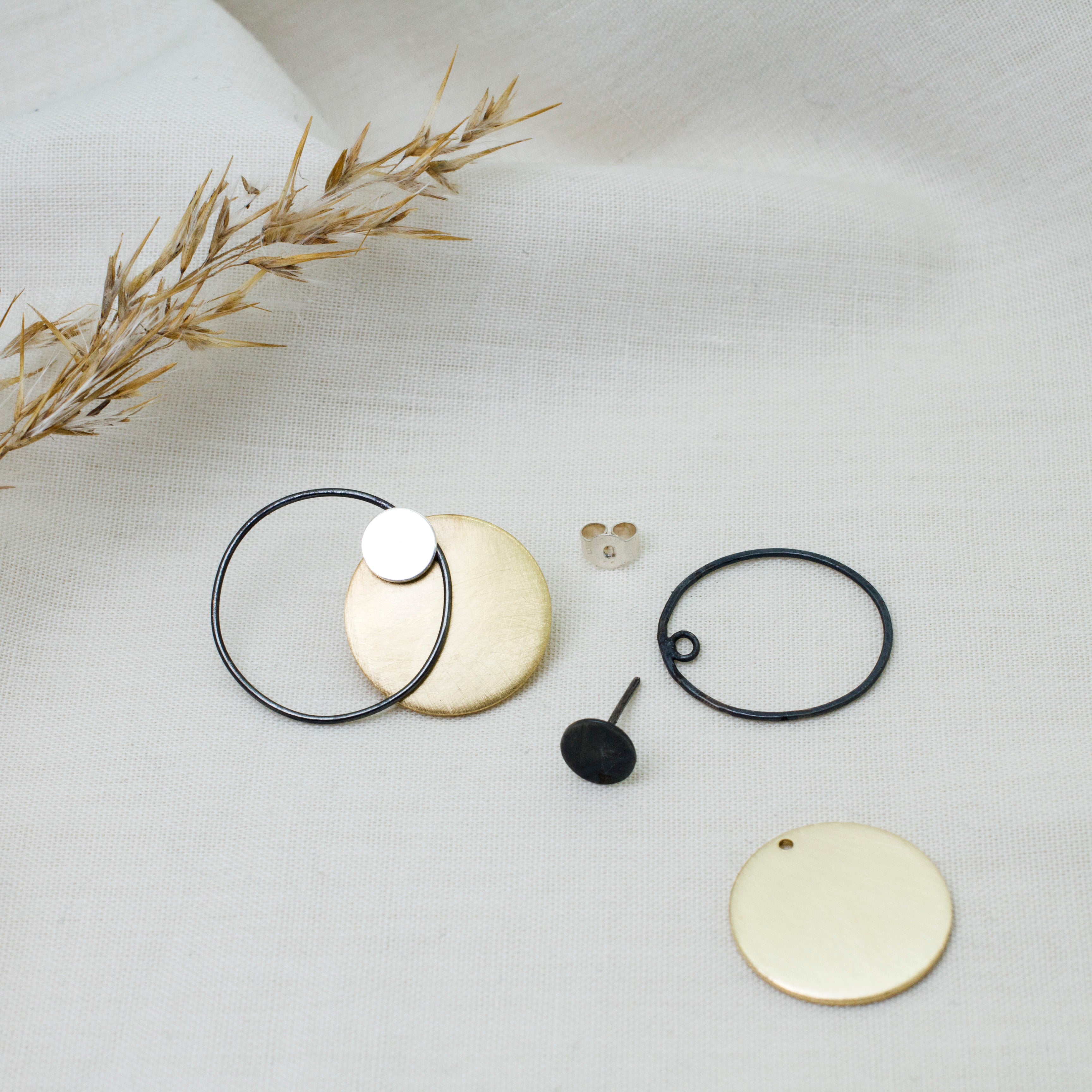 Silver & Brass Ear Jackets