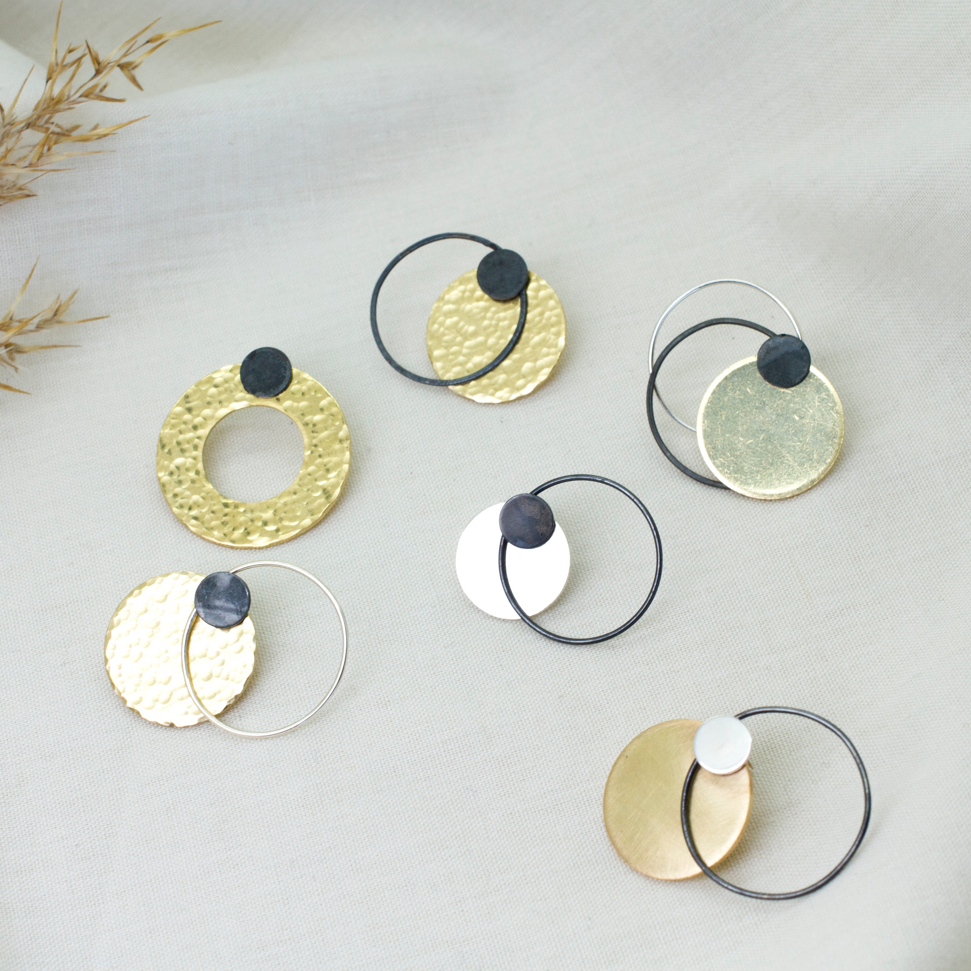 Silver & Brass Ear Jackets