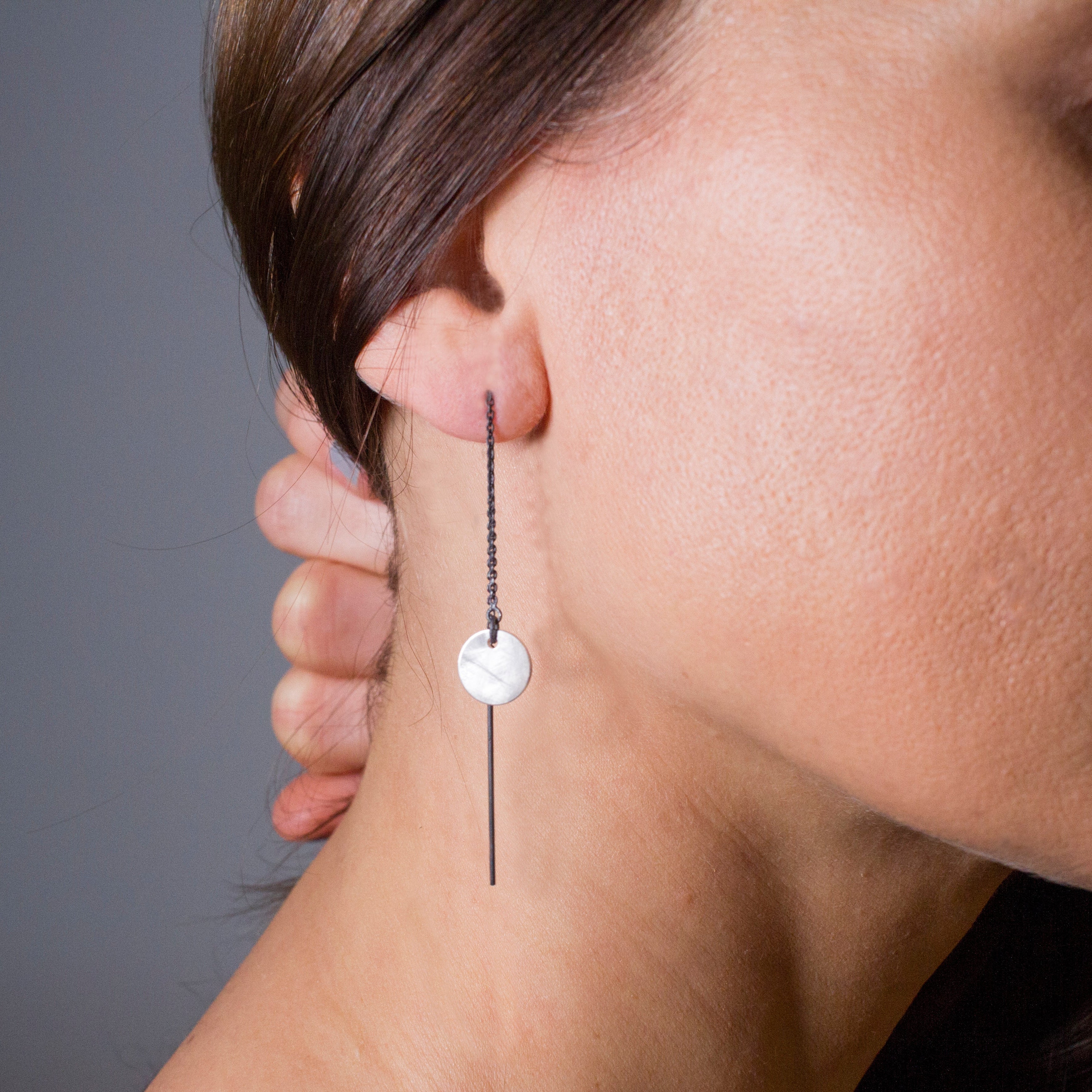 Silver Chain Ear Threads