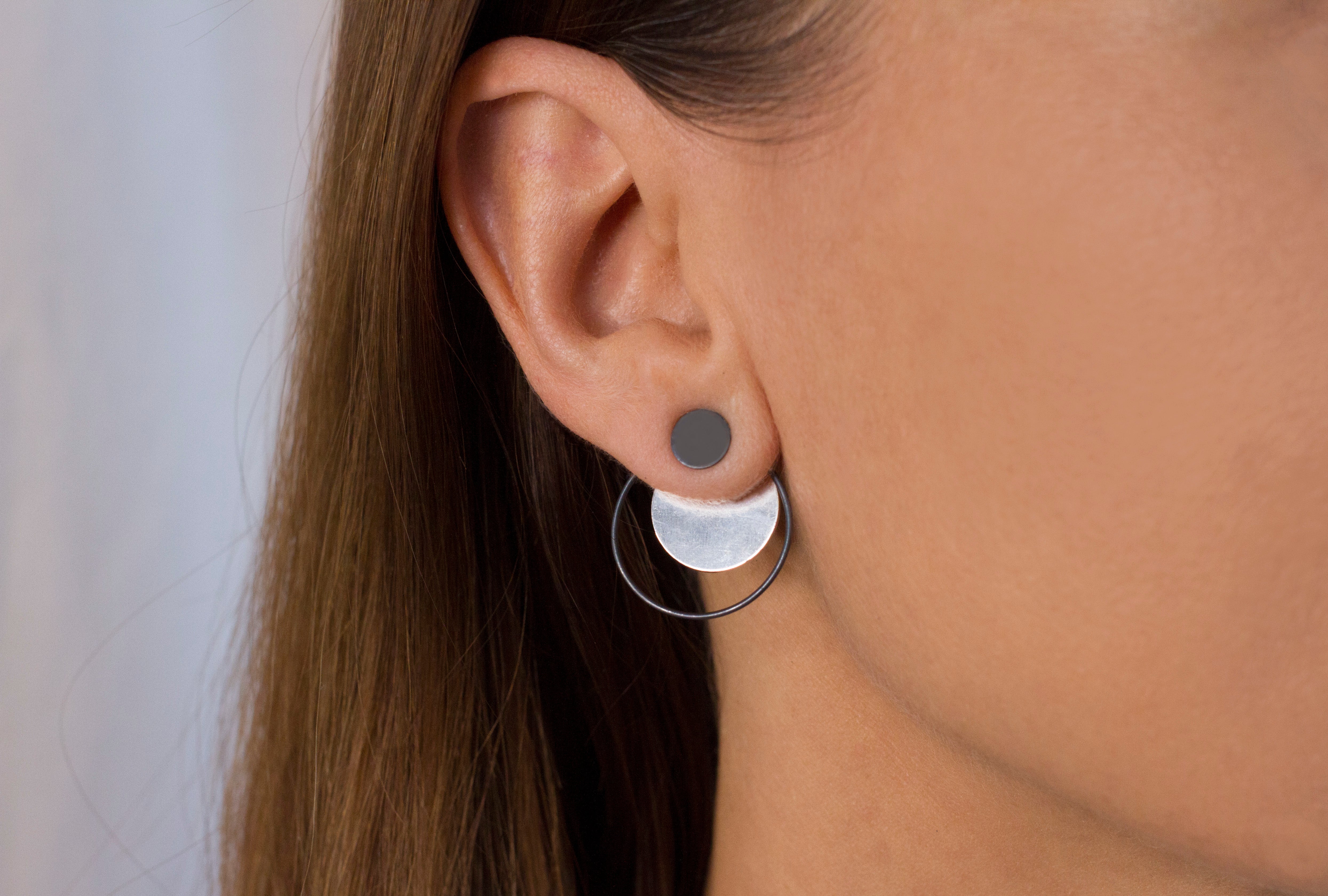 Silver Ear Jacket Earrings